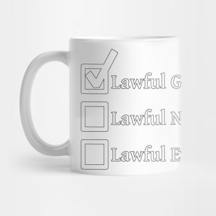 Lawful Good DND 5e Pathfinder RPG Alignment Role Playing Tabletop RNG Checklist Mug